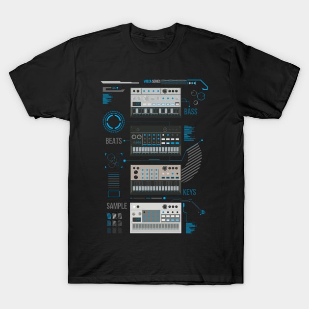 Volca Series / Blue T-Shirt by Synthshirt